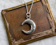 waxing crescent moon pendant
