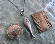 fish necklace pendant - historic bone fish counter jewelry