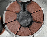 doll face necklace pendant - sterling silver with gold accents Frozen Charlotte