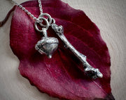 oak and acorn necklace pendants - botanical jewelry