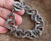 rusty old split lock washer link bracelet ... rustic silver hardware jewelry