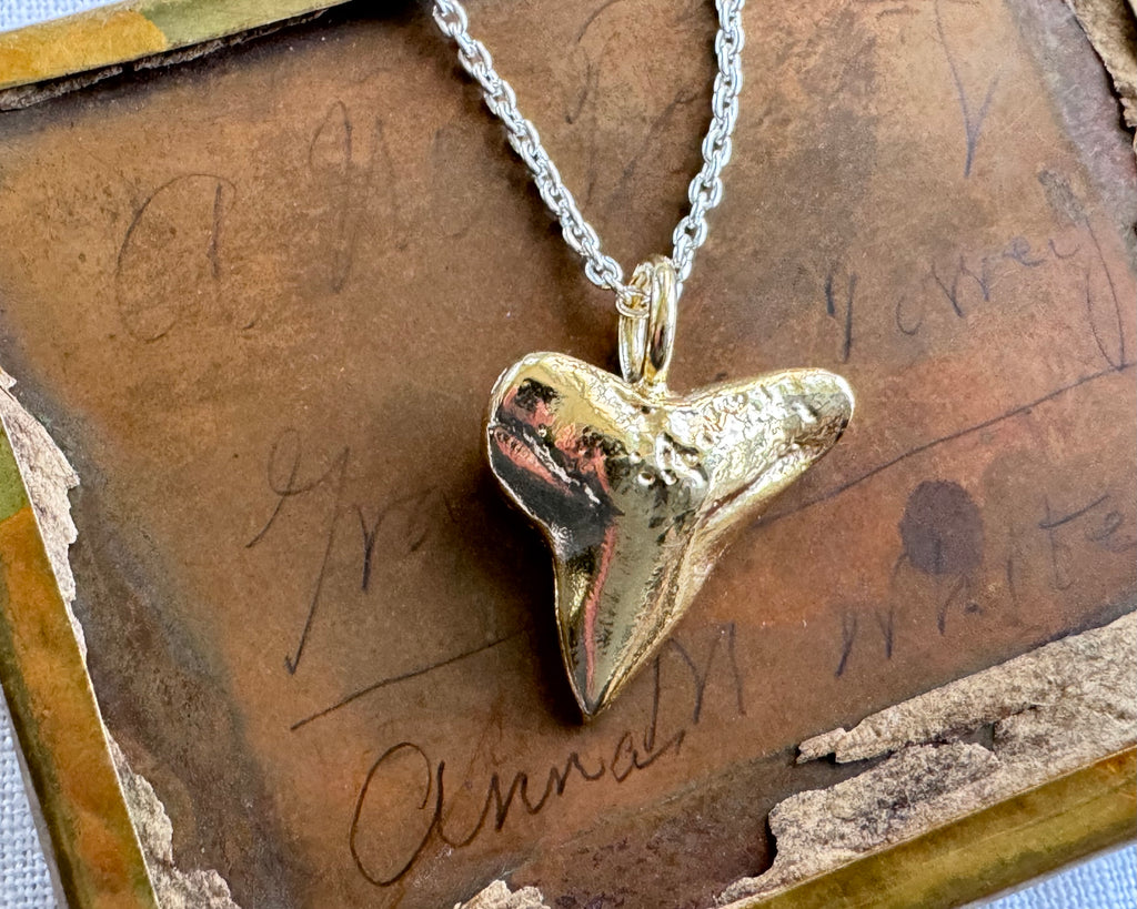 gold shark tooth pendant