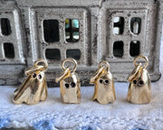 ghost necklace charm - gold vermeil ghost jewelry