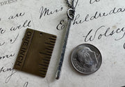 matchstick necklace pendant - sterling silver