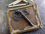 matchstick necklace pendant - sterling silver