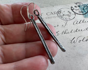 matchstick dangle earrings - sterling silver