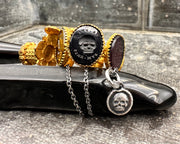 tiny gold skull wax seal pendant - 14k gold vermeil wax seal jewelry