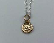 tiny gold skull wax seal pendant - 14k gold vermeil wax seal jewelry