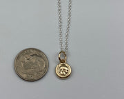 tiny gold skull wax seal pendant - 14k gold vermeil wax seal jewelry