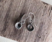 silver puka shell earrings