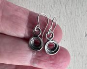 tiny silver puka shell earrings