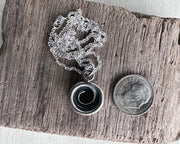 puka shell necklace pendant in sterling silver - organic spiral jewelry