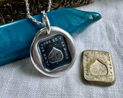 aspen leaf wax seal pendant