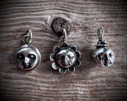 Harvest Moon necklace pendant ... reversible sterling silver Halloween jewelry