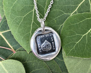 aspen leaf wax seal necklace