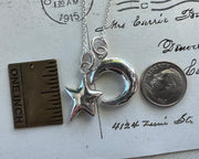 moon and star necklace pendant - celestial jewelry