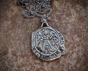 Lady Justice woman warrior wax seal necklace pendant - wax seal jewelry