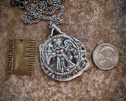 Lady Justice woman warrior wax seal necklace pendant - wax seal jewelry
