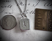 witch intaglio wax seal necklace charm - all have their hobbies - reversible sterling silver wax seal jewelry