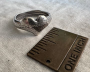 rustic heart ring - sand cast jewelry