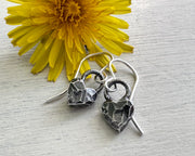 faceted heart earrings