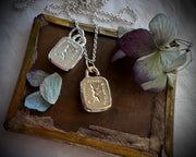 witch intaglio wax seal necklace charm - all have their hobbies - 14k gold wax seal jewelry