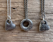 personalized sand heart or hag stone pendant