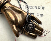 tiny skull necklace charm