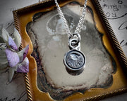 eye wax seal intaglio necklace pendant - all seeing eye - protection and guidance