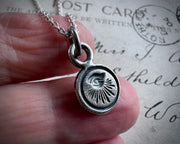 eye wax seal intaglio necklace pendant - all seeing eye - protection and guidance