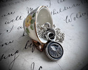eye wax seal intaglio necklace pendant - all seeing eye - protection and guidance
