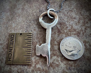 medieval skeleton key necklace charm - medieval jewelry