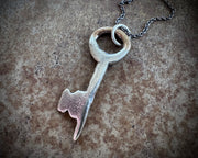 medieval skeleton key necklace charm - medieval jewelry