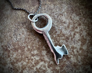 medieval skeleton key necklace charm - medieval jewelry