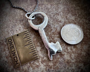 medieval skeleton key necklace charm - medieval jewelry