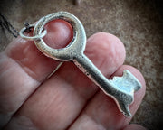 medieval skeleton key necklace charm - medieval jewelry