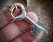 medieval skeleton key necklace charm - medieval jewelry
