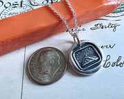 mountain sunset wax seal necklace - I will return - going away gift