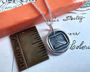 mountain sunset wax seal necklace - I will return - going away gift