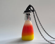 ghost in witch hat pendant