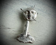 Pink Moon necklace pendant ... April moon ... reversible sterling silver celestial jewelry