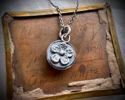Pink Moon necklace pendant ... April moon ... reversible sterling silver celestial jewelry