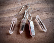 crystal earrings ... silver quartz dangly earrings