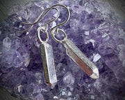 quartz crystal necklace pendant - silver quartz jewelry