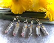 crystal earrings ... silver quartz dangly earrings