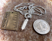 quartz crystal necklace pendant - silver quartz jewelry
