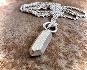quartz crystal necklace pendant - silver quartz jewelry