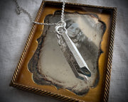 quartz crystal necklace pendant - largest silver quartz jewelry