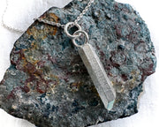 quartz crystal necklace pendant - largest silver quartz jewelry