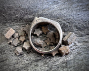 tiny star fossil ring - crinoid star - fossil hunter jewelry